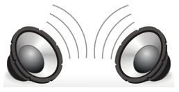 Wave interference represented by two speakers